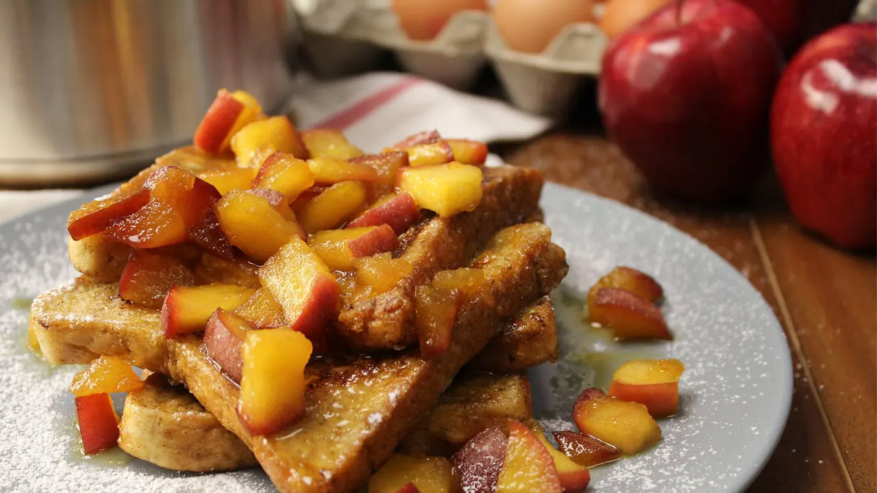 Cinnamon Eggy Toast With Apple Butterscotch Sauce | Plated Asia Recipe